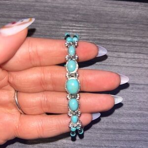 Turquoise and Silver Women's Bracelet